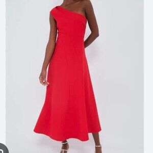 Tuckernuck India Hicks Carmen Dress in Scarlet Red